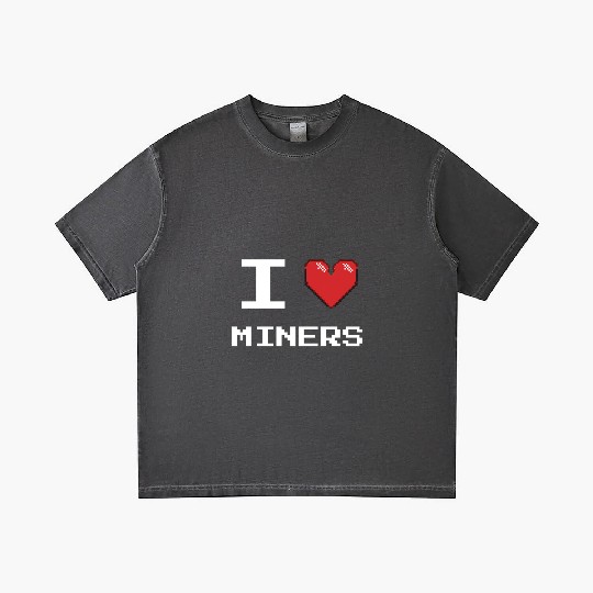 I love Miners Miner Mining Gamer Crypto Gradient T Shirts