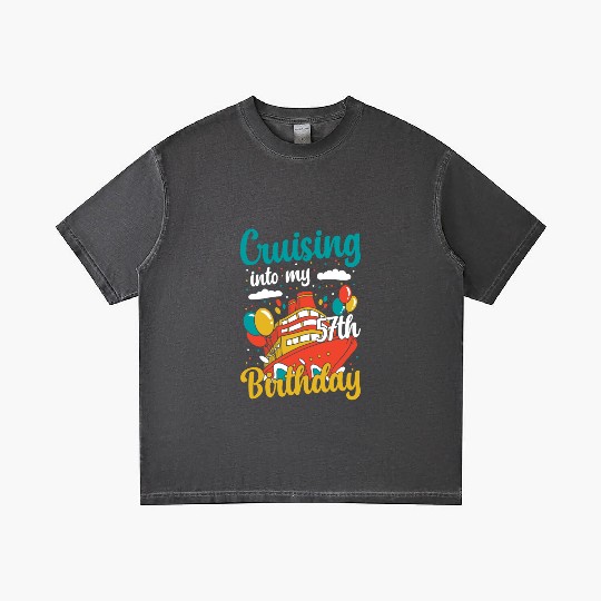 Cruising Into My 57th Birthday Cruise Vacation Gradient T Shirts
