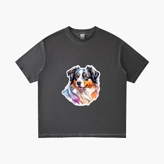 Australian Shepherd Watercolor Gradient T Shirts