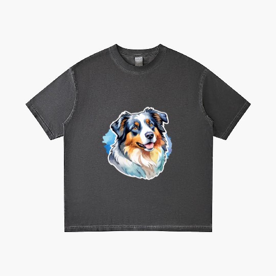 Australian Shepherd Watercolor Gradient T Shirts