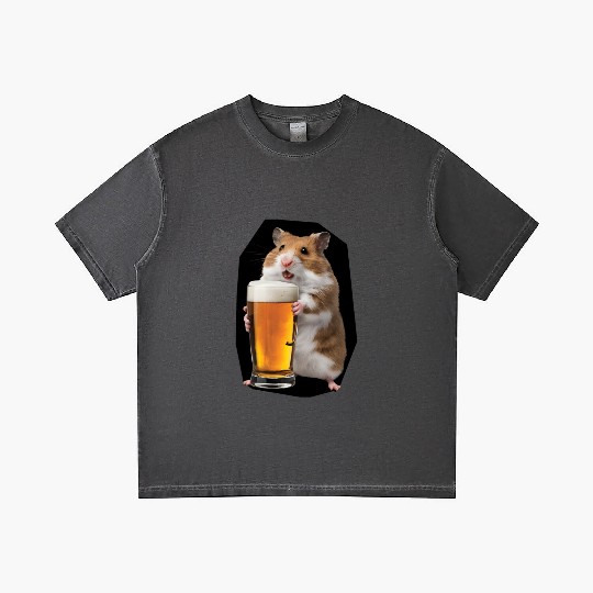 Hamster Drinking Beer Realistic Gradient T Shirts