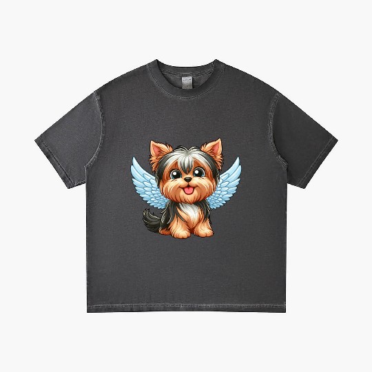 Cute Yorkshire Terrier with angel wings Gradient T Shirts