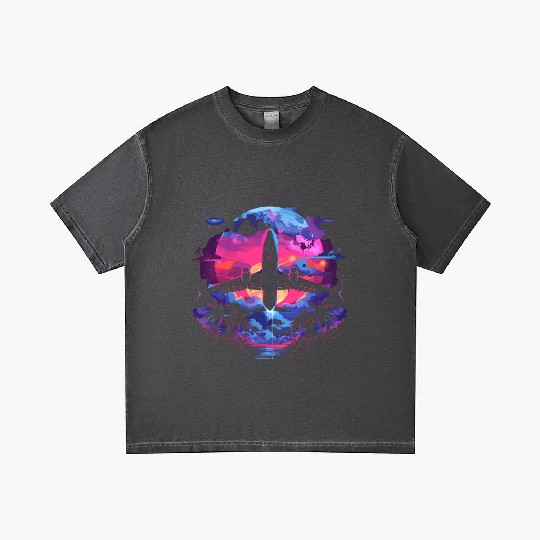Retro Airplane Retrowave Gradient T Shirts