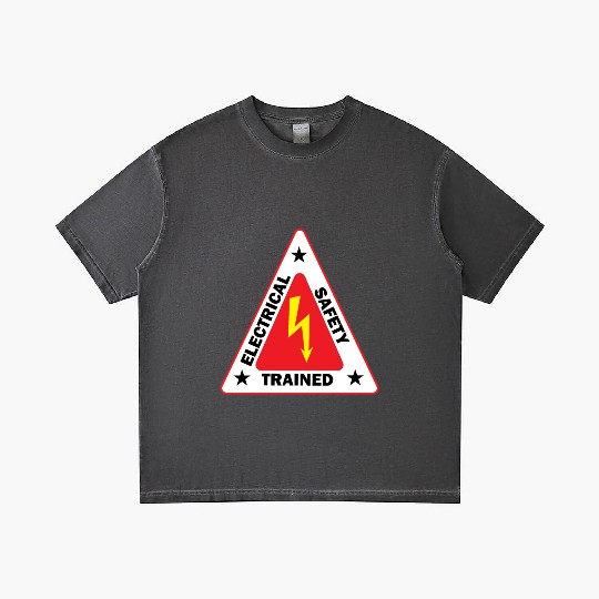 electrical Safety Trained Triangle Warning Sign Gradient T Shirts