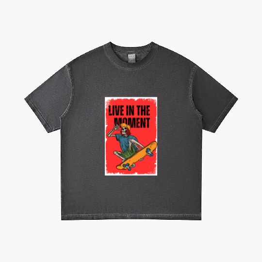 Funny playful Skateboarder: Live in the Moment Gradient T Shirts
