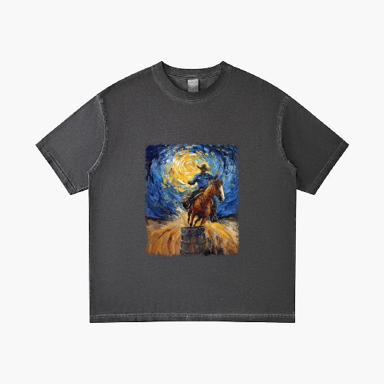 Barrel Racer Barrel Racing Rodeo Starry Night Pain Gradient T Shirts