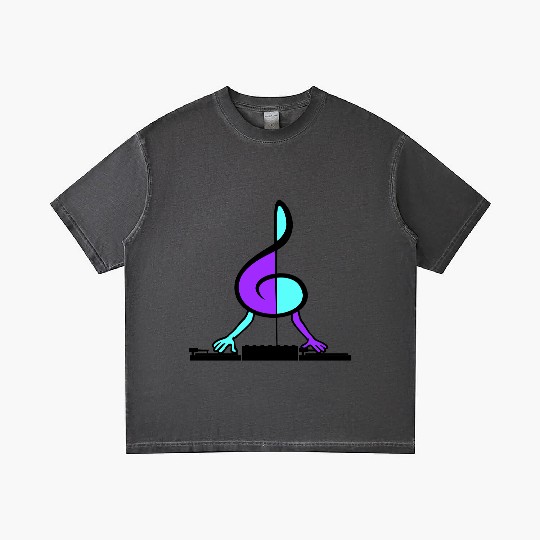 Music Clef Note Record Plate Vinyl DJ Party Treble Gradient T Shirts