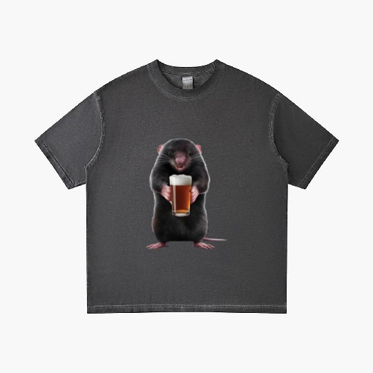 Mole Drinking Beer Realistic Gradient T Shirts