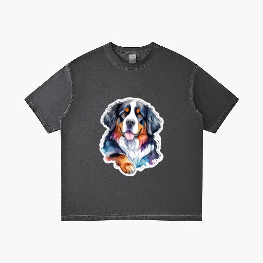 Bernese Mountain Dog Watercolor Gradient T Shirts