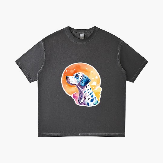 Dalmatian Dog Watercolor Gradient T Shirts