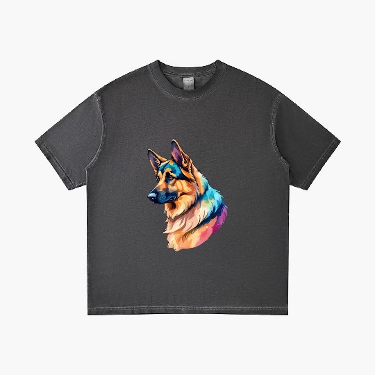 German Shepherd Watercolor Gradient T Shirts