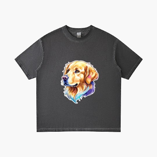 Golden Retriever Watercolor Gradient T Shirts