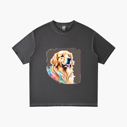Golden Retriever Watercolor Gradient T Shirts