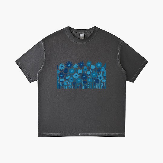 Blue Wildflowers Gradient T Shirts