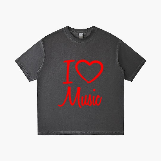 I Love Music Letters Heart Quote Dance Party Logo Gradient T Shirts