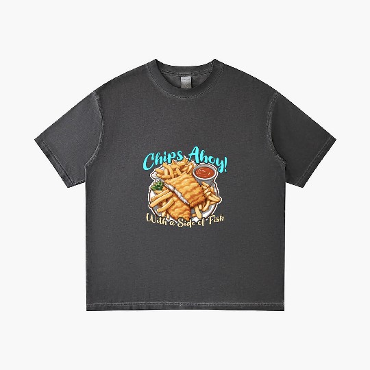 Fish And Chips Chips Ahoy With A British Cuisine Gradient T Shirts