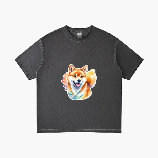 Shiba Inu Watercolor Gradient T Shirts