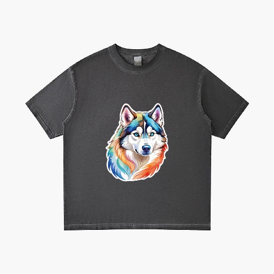 Siberian Husky Watercolor Gradient T Shirts