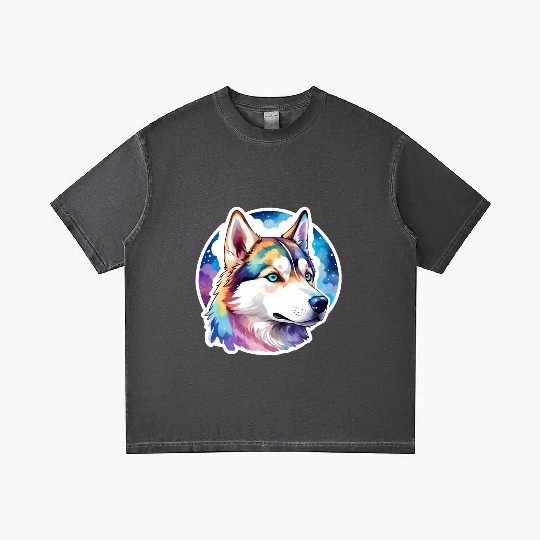 Siberian Husky Watercolor Gradient T Shirts