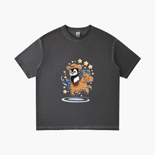 Adorable Penguin Cowboy Riding a Magical Pony Gradient T Shirts