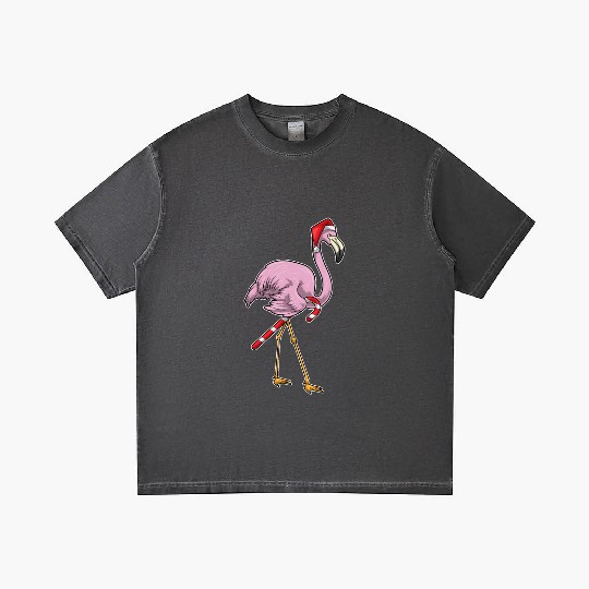 Flamingo Christmas Candy cane Gradient T Shirts