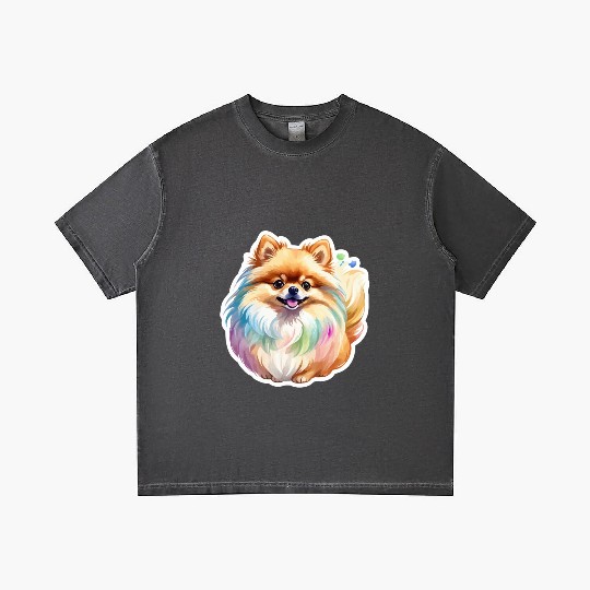 Pomeranian Watercolor Gradient T Shirts