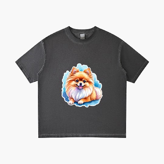 Pomeranian Watercolor Gradient T Shirts