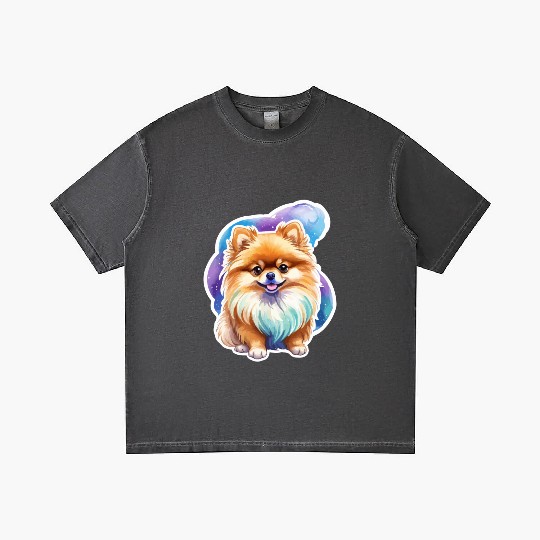 Pomeranian Watercolor Gradient T Shirts