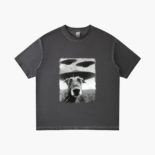 Irish Wolfhound Dog UFO Alien Extraterrestrial Sel Gradient T Shirts