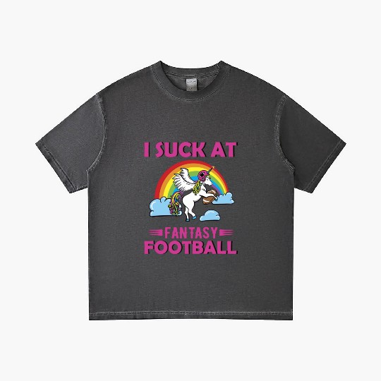 I Suck at Fantasy Football Unicorn Rainbow Gradient T Shirts