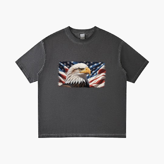 Symbol of Freedom American Eagle and Flag Gradient T Shirts