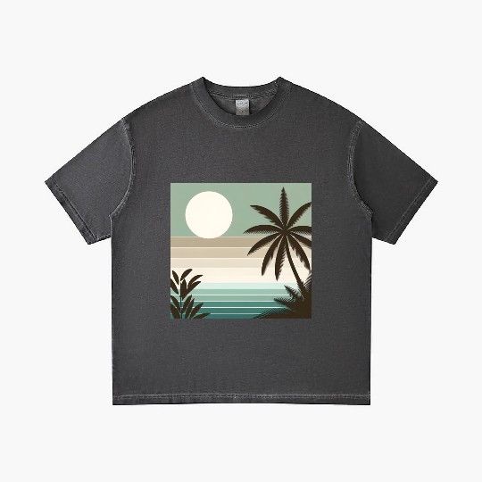 Tropical Sunset Oasis Gradient T Shirts