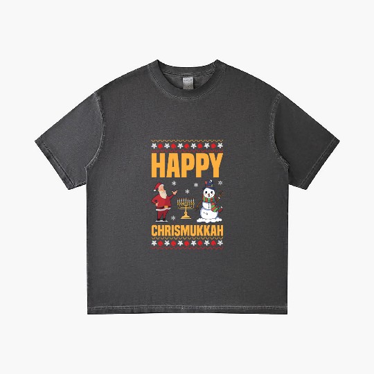 Happy Chrismukkah Funny Hanukkah Christmas Santa Gradient T Shirts