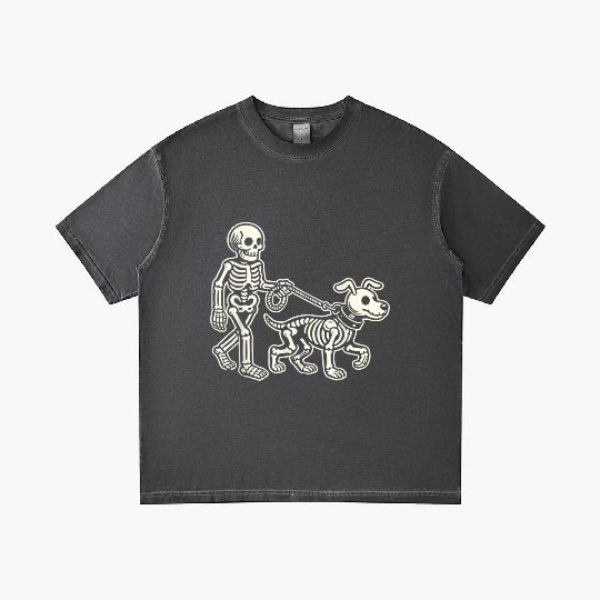 Skeleton Leads Dog Funny Skull Pet For Halloween C Gradient T Shirts