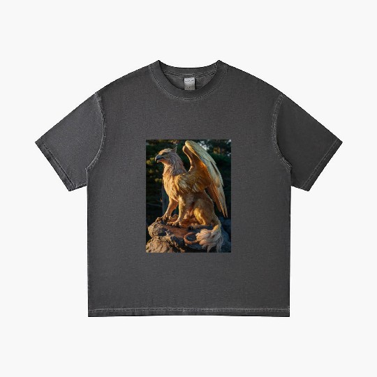 Majestic Griffin Statue at Sunset Gradient T Shirts