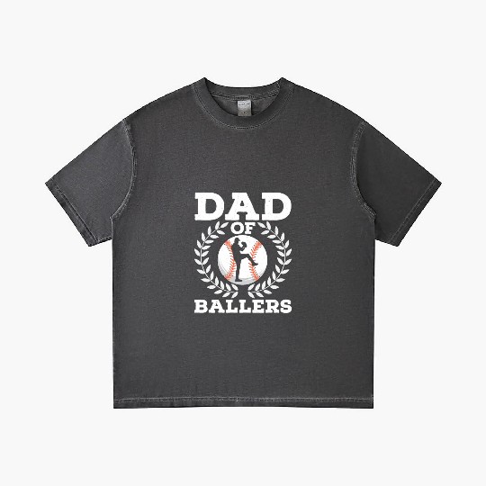 Dad Of Ballers Baseball Father Gradient T Shirts