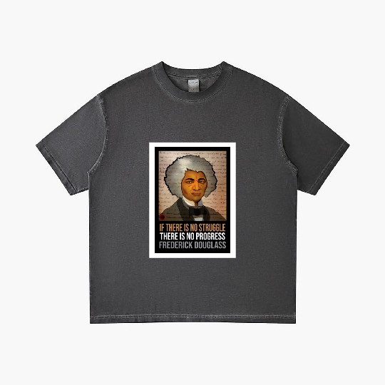 Frederick Douglass illustrated portrait and quote Gradient T Shirts