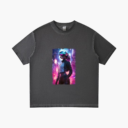 Cyberpunk VR Girl - Futuristic Virtual Reality Gradient T Shirts
