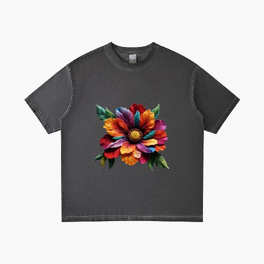 Spectrum Bloom - A Symphony of Floral Hues Gradient T Shirts