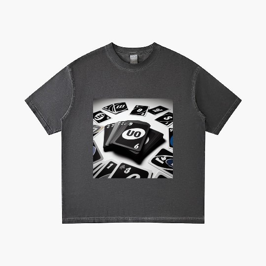 Black Uno Cards Gradient T Shirts