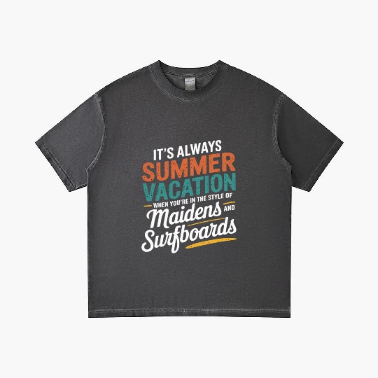 Maidens and Surfboards Vintage Summer Design Gradient T Shirts