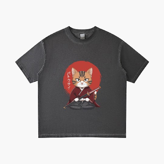 Neko Battousai Samurai Cat Classic Gradient T Shirts