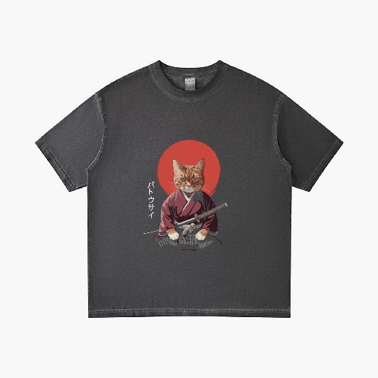 Neko Battousai Samurai Cat Classic Gradient T Shirts