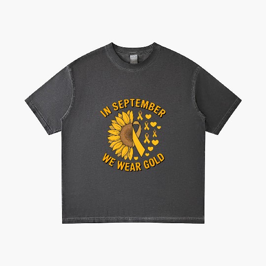 September We Wear Gold Childhood Cancer Awareness Gradient T Shirts