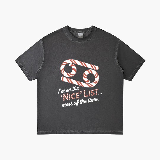 Funny Cancer Zodiac Christmas: Nice List Gradient T Shirts