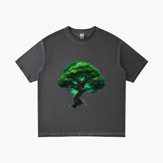 Green Space Tree Gradient T Shirts