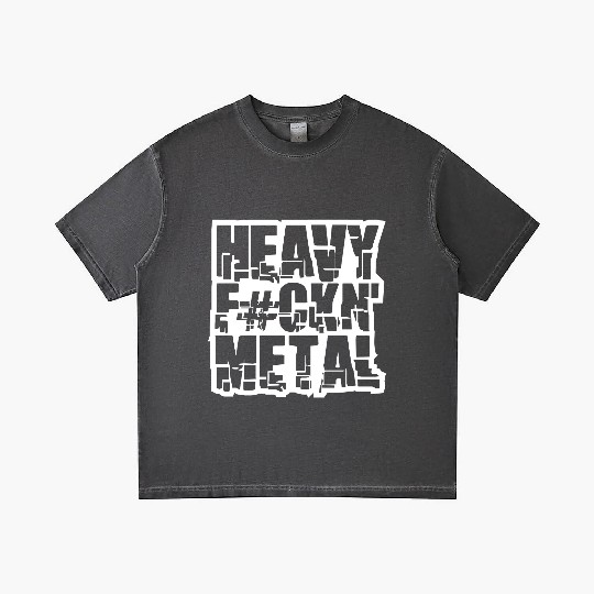 Heavy F#ckin' Metal Hard Rock Fun Music Text Quote Gradient T Shirts