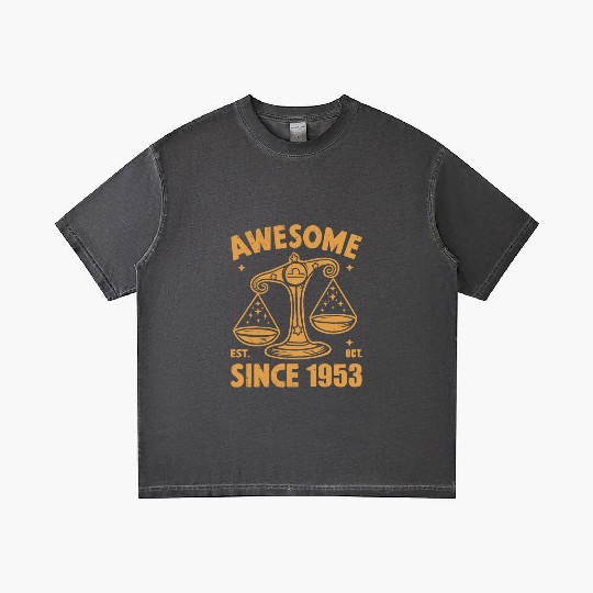 Awesome Since 1953 Libra Zodiac Birthday October Gradient T Shirts