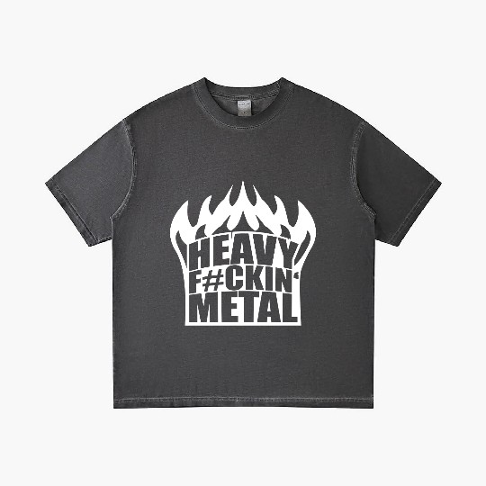 Heavy F#ckin' Metal Hard Rock Fun Music Text Quote Gradient T Shirts