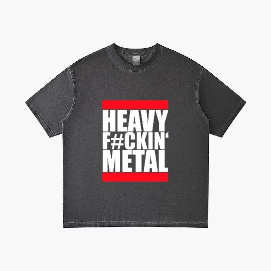 Heavy F#ckin' Metal Hard Rock Fun Music Text Quote Gradient T Shirts